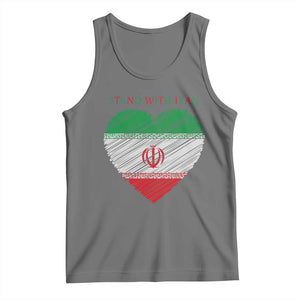Stand With Iran Tank Top Anti War Political Protest Statement TS12 Black Heather Print Your Wear