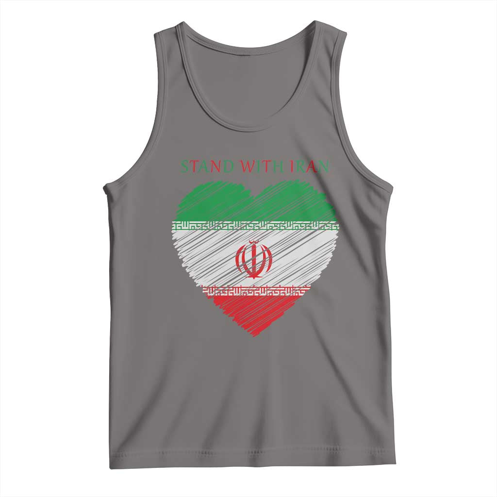 Stand With Iran Tank Top Anti War Political Protest Statement TS12 Deep Heather Print Your Wear