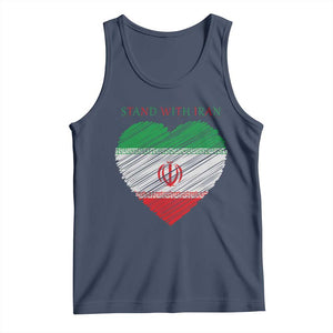 Stand With Iran Tank Top Anti War Political Protest Statement TS12 Navy Print Your Wear