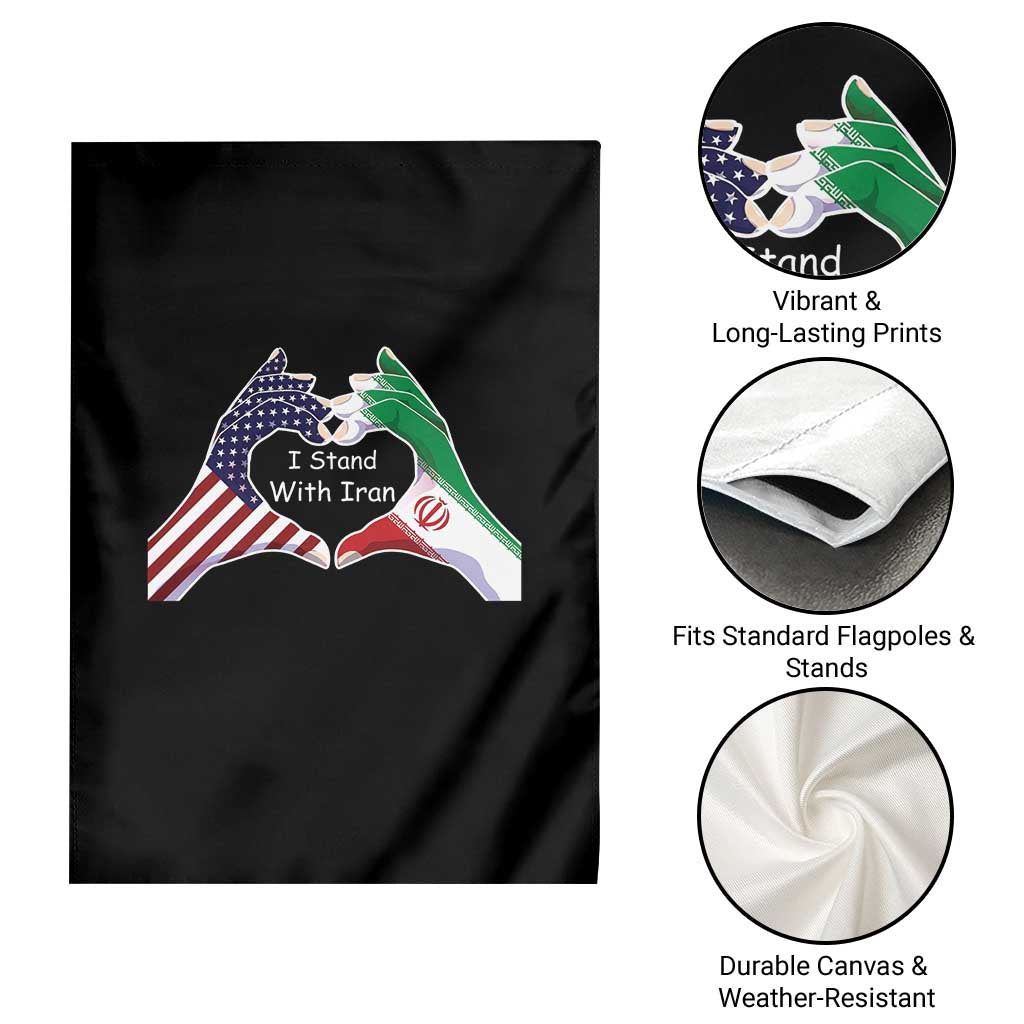 I Stand With Iran Garden Flag Support Iranian People For Peace TS12 Print Your Wear
