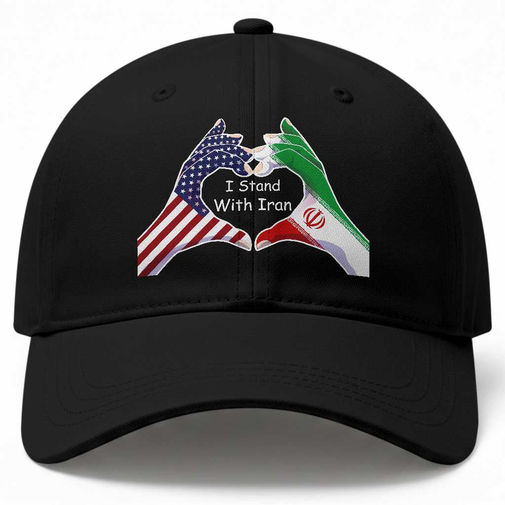 I Stand With Iran Baseball Cap Support Iranian People For Peace TS12 Print Your Wear