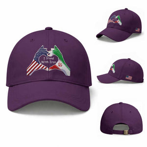 I Stand With Iran Baseball Cap Support Iranian People For Peace TS12 Baseball Cap Universal Fit Purple Print Your Wear
