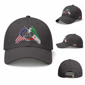 I Stand With Iran Baseball Cap Support Iranian People For Peace TS12 Baseball Cap Universal Fit Dark Gray Print Your Wear
