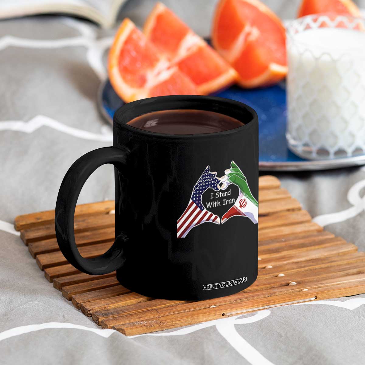 I Stand With Iran Coffee Mug Support Iranian People For Peace TS12 Print Your Wear