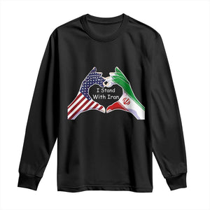 I Stand With Iran Long Sleeve Shirt Support Iranian People For Peace TS12 Black Print Your Wear