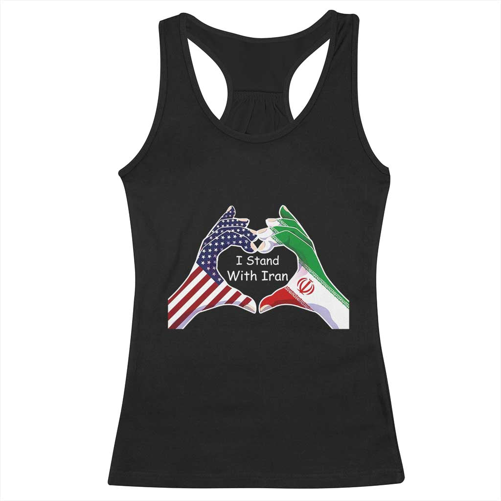 I Stand With Iran Racerback Tank Top Support Iranian People For Peace TS12 Black Print Your Wear