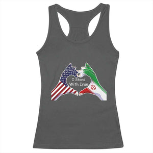 I Stand With Iran Racerback Tank Top Support Iranian People For Peace TS12 Dark Heather Print Your Wear