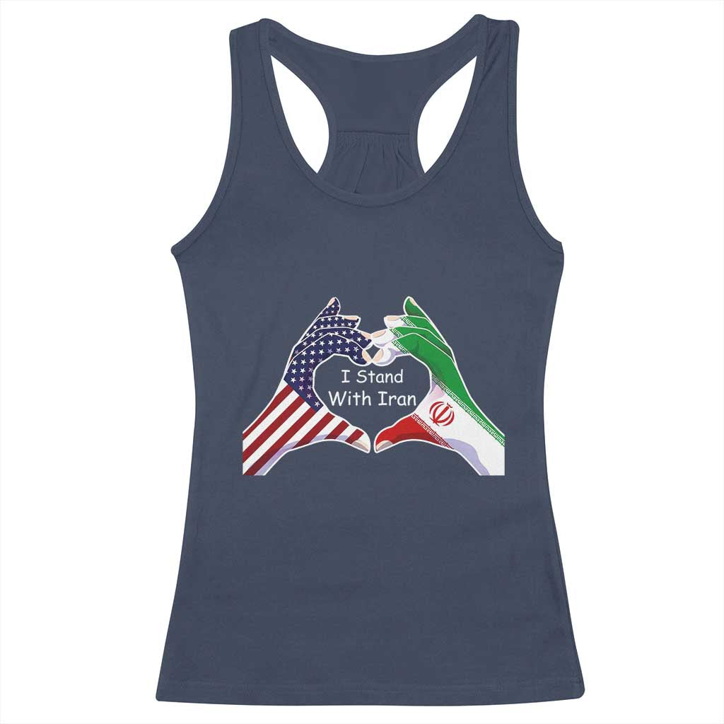 I Stand With Iran Racerback Tank Top Support Iranian People For Peace TS12 Navy Print Your Wear