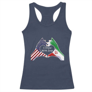 I Stand With Iran Racerback Tank Top Support Iranian People For Peace TS12 Navy Print Your Wear