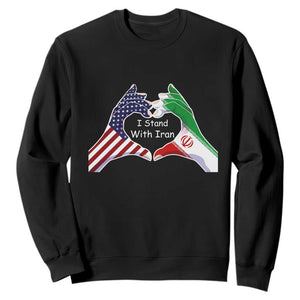 I Stand With Iran Sweatshirt Support Iranian People For Peace TS12 Black Print Your Wear