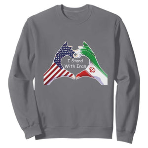 I Stand With Iran Sweatshirt Support Iranian People For Peace TS12 Charcoal Print Your Wear