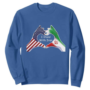 I Stand With Iran Sweatshirt Support Iranian People For Peace TS12 Royal Blue Print Your Wear