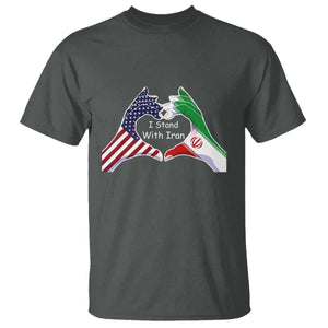 I Stand With Iran T Shirt Support Iranian People For Peace TS12 Dark Heather Print Your Wear