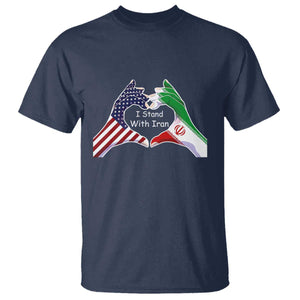 I Stand With Iran T Shirt Support Iranian People For Peace TS12 Navy Print Your Wear