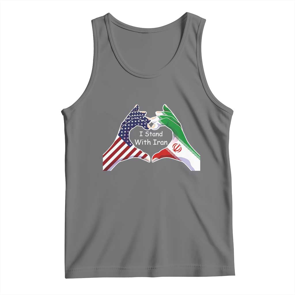 I Stand With Iran Tank Top Support Iranian People For Peace TS12 Black Heather Print Your Wear