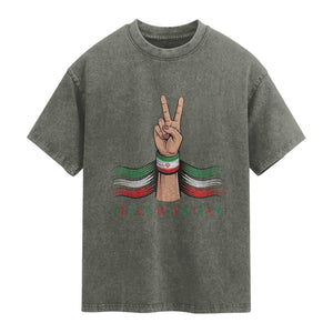 Peace With Iran Washed Cotton T-Shirt Support Iranian People For Peace