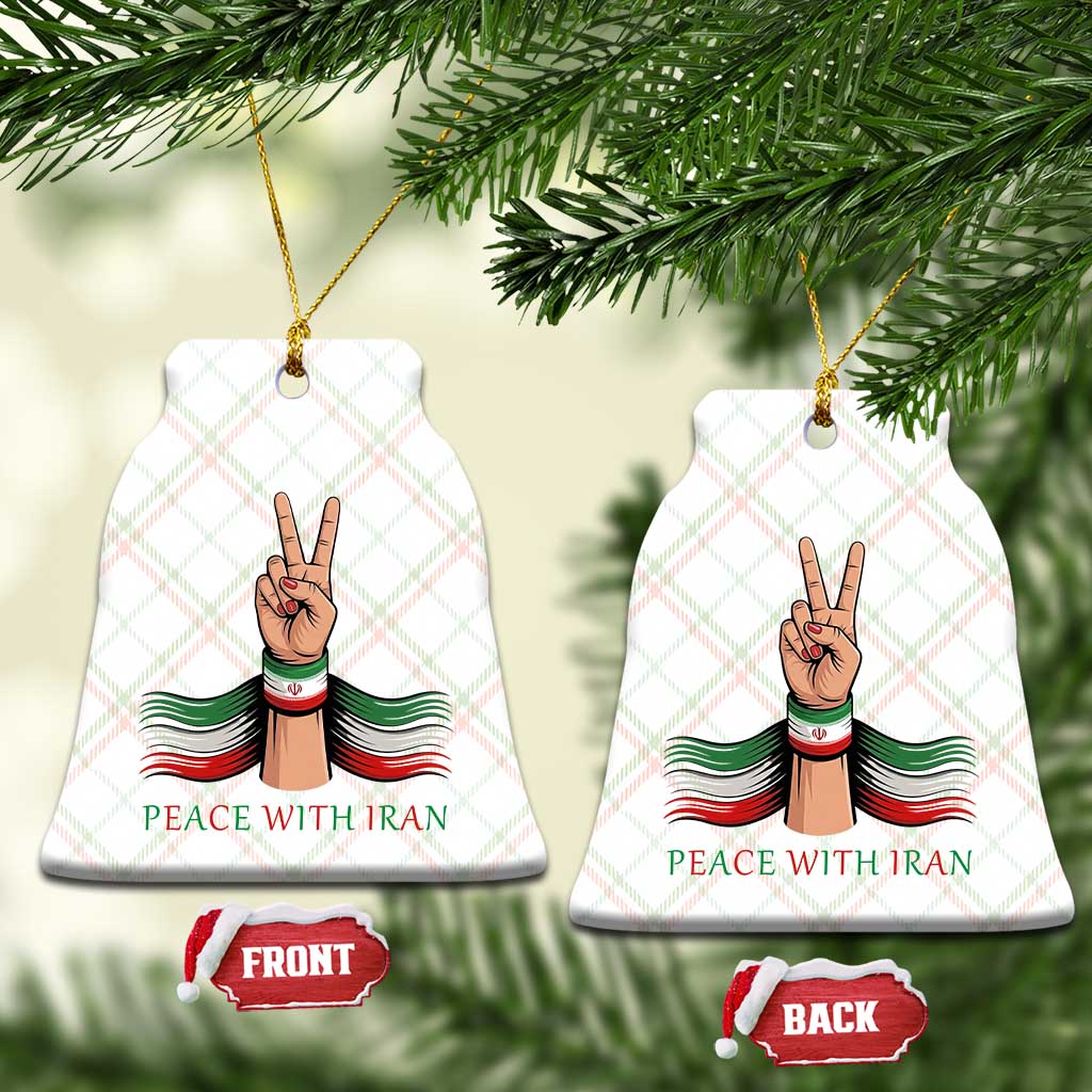 Peace With Iran Ceramic Ornament Support Iranian People For Peace TS12 Print Your Wear