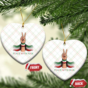Peace With Iran Ceramic Ornament Support Iranian People For Peace TS12 Print Your Wear