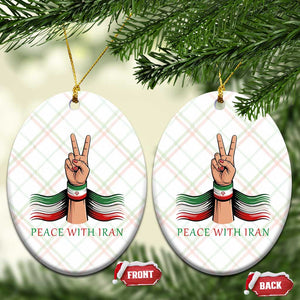 Peace With Iran Ceramic Ornament Support Iranian People For Peace TS12 Print Your Wear