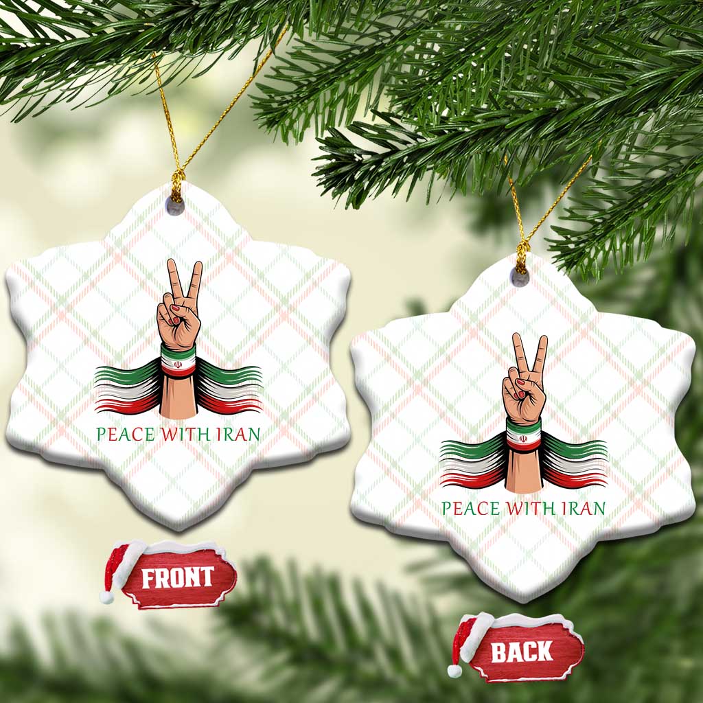 Peace With Iran Ceramic Ornament Support Iranian People For Peace TS12 Print Your Wear