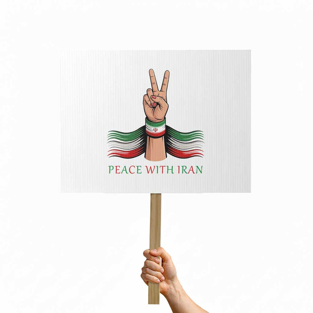 Peace With Iran Protest Sign Support Iranian People For Peace TS12 Horizontal 18