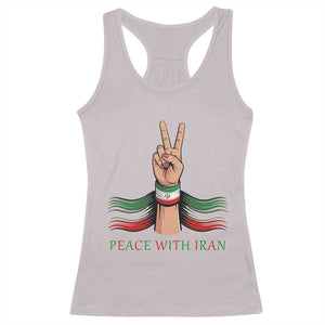 Peace With Iran Racerback Tank Top Support Iranian People For Peace TS12 Ice Gray Print Your Wear
