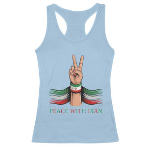Peace With Iran Racerback Tank Top Support Iranian People For Peace TS12 Light Blue Print Your Wear