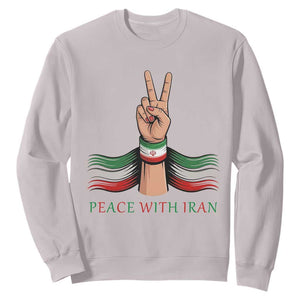 Peace With Iran Sweatshirt Support Iranian People For Peace TS12 Ice Gray Print Your Wear
