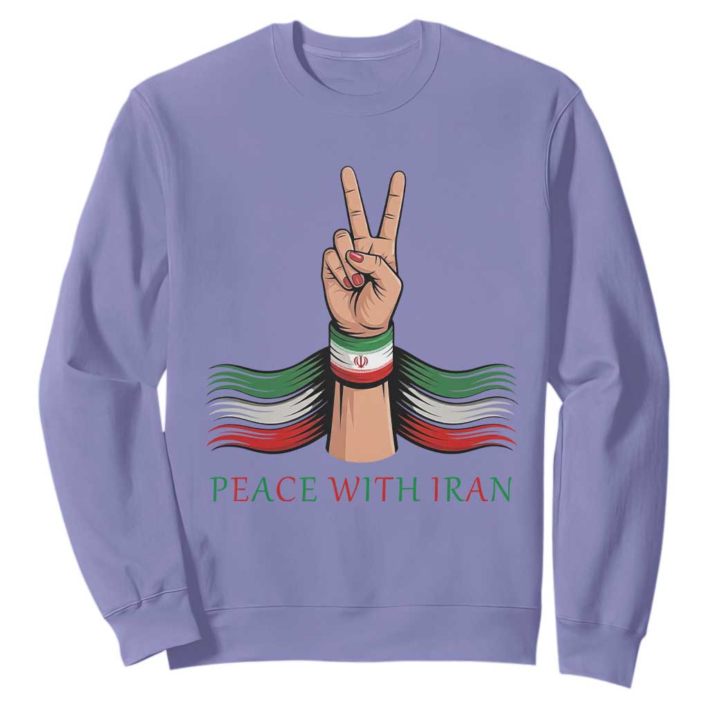 Peace With Iran Sweatshirt Support Iranian People For Peace TS12 Violet Print Your Wear