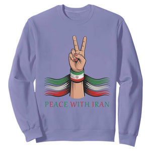 Peace With Iran Sweatshirt Support Iranian People For Peace TS12 Violet Print Your Wear