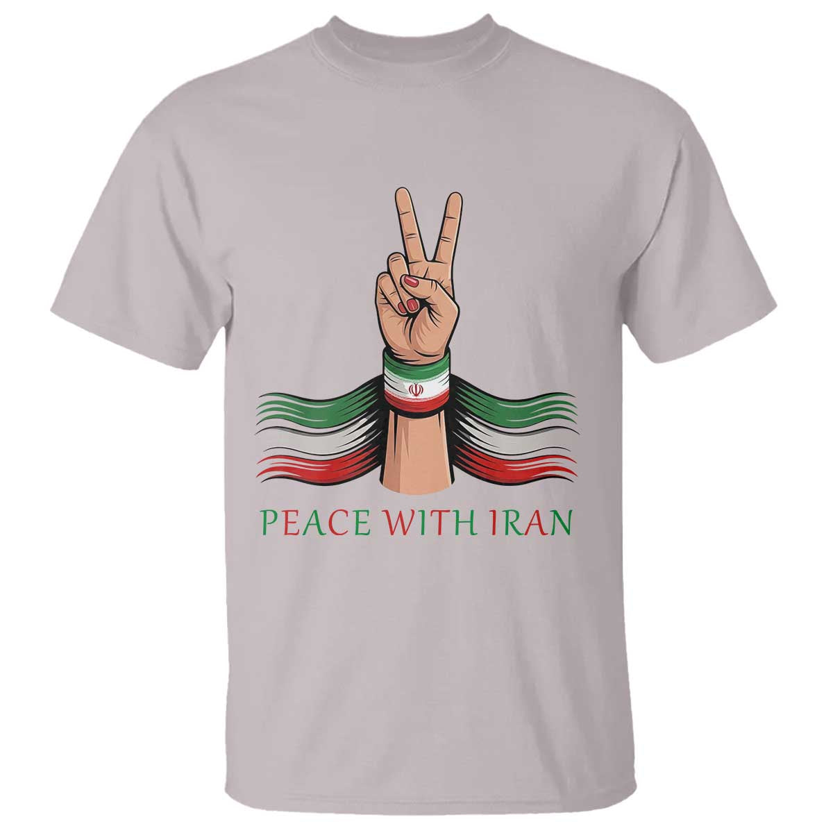 Peace With Iran T Shirt Support Iranian People For Peace TS12 Ice Gray Print Your Wear