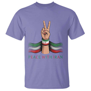 Peace With Iran T Shirt Support Iranian People For Peace TS12 Violet Print Your Wear