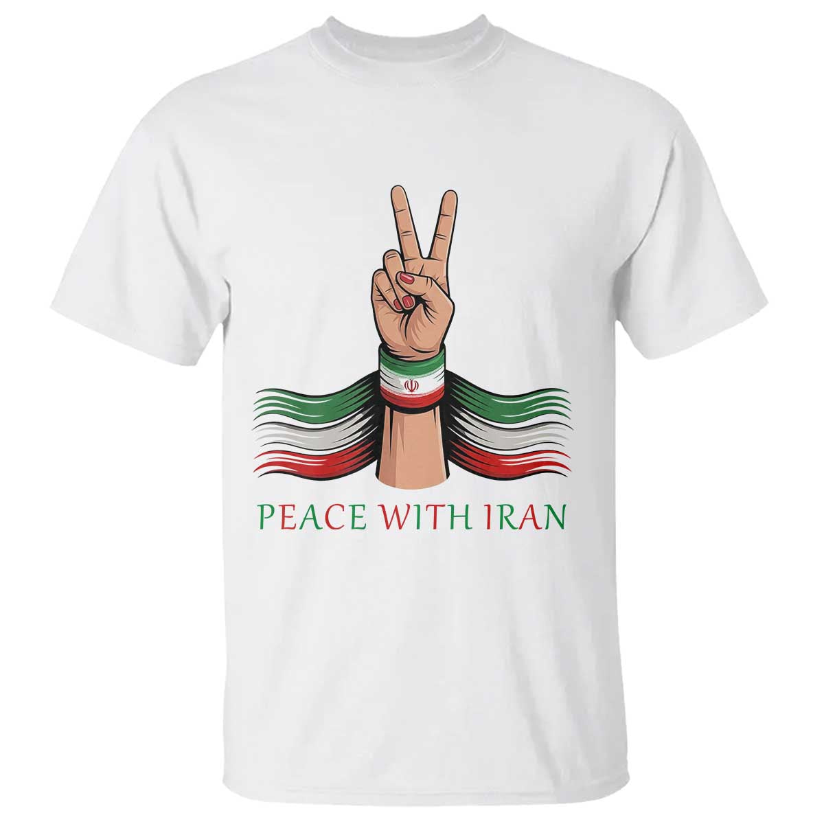 Peace With Iran T Shirt Support Iranian People For Peace TS12 White Print Your Wear