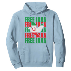 Freedom Dove Flag Hoodie Peaceful Iran Support TS12 Light Blue Print Your Wear