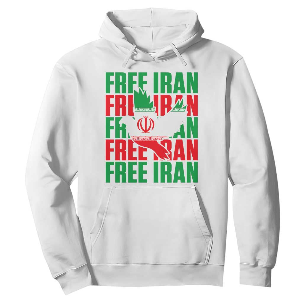 Freedom Dove Flag Hoodie Peaceful Iran Support TS12 White Print Your Wear