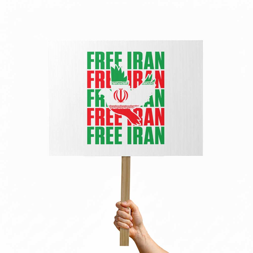 Freedom Dove Flag Protest Sign Peaceful Iran Support TS12 Horizontal 18