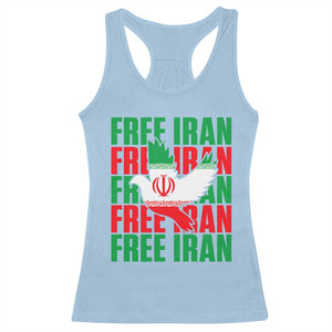 Freedom Dove Flag Racerback Tank Top Peaceful Iran Support TS12 Light Blue Print Your Wear