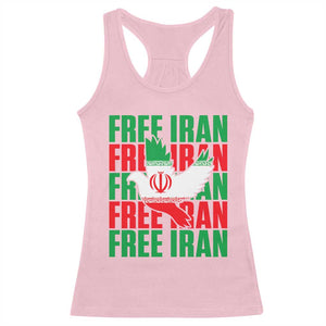 Freedom Dove Flag Racerback Tank Top Peaceful Iran Support TS12 Light Pink Print Your Wear