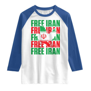 Freedom Dove Flag Raglan Shirt Peaceful Iran Support TS12 White Royal Print Your Wear