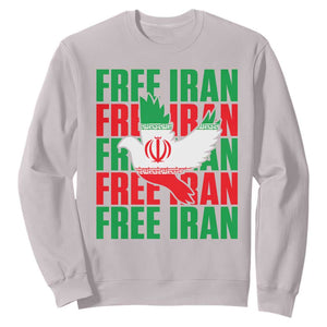 Freedom Dove Flag Sweatshirt Peaceful Iran Support TS12 Ice Gray Print Your Wear