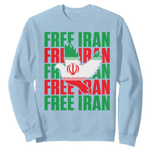 Freedom Dove Flag Sweatshirt Peaceful Iran Support TS12 Light Blue Print Your Wear