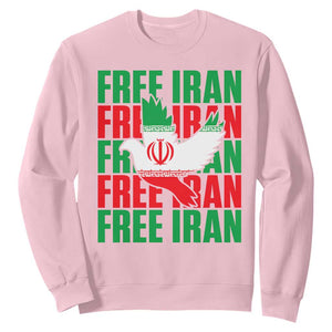 Freedom Dove Flag Sweatshirt Peaceful Iran Support TS12 Light Pink Print Your Wear