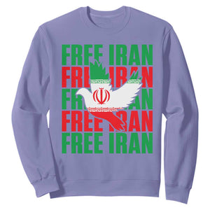 Freedom Dove Flag Sweatshirt Peaceful Iran Support TS12 Violet Print Your Wear