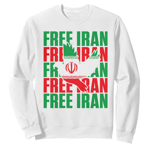Freedom Dove Flag Sweatshirt Peaceful Iran Support TS12 White Print Your Wear