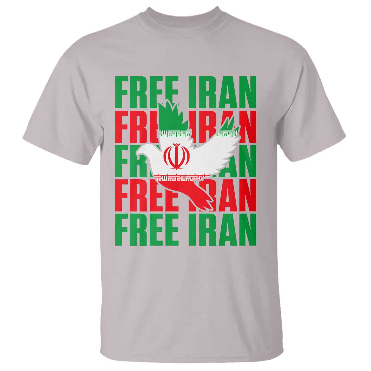 Freedom Dove Flag T Shirt Peaceful Iran Support TS12 Ice Gray Print Your Wear
