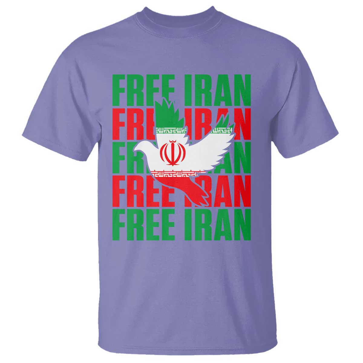 Freedom Dove Flag T Shirt Peaceful Iran Support TS12 Violet Print Your Wear