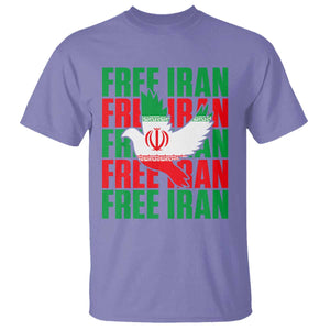 Freedom Dove Flag T Shirt Peaceful Iran Support TS12 Violet Print Your Wear