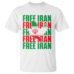 Freedom Dove Flag T Shirt Peaceful Iran Support TS12 White Print Your Wear