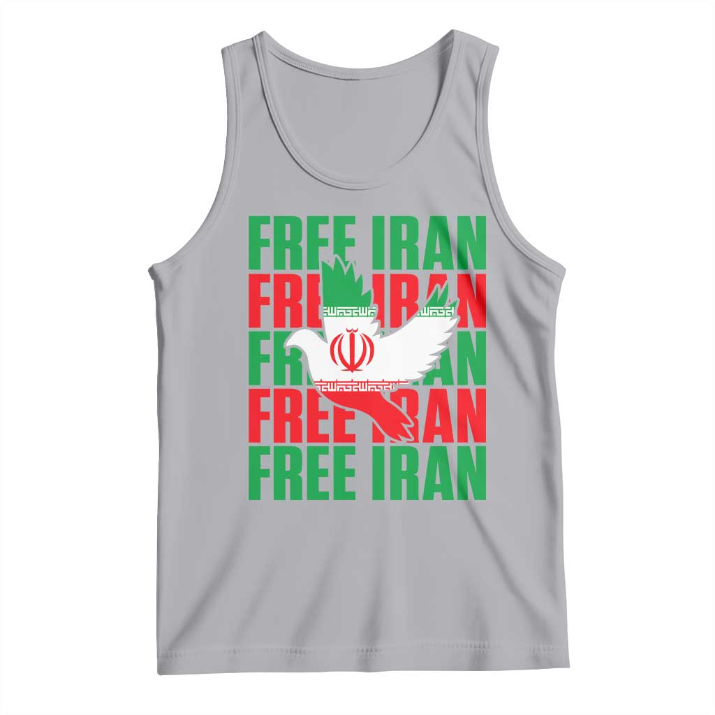 Freedom Dove Flag Tank Top Peaceful Iran Support TS12 Athletic Heather Print Your Wear