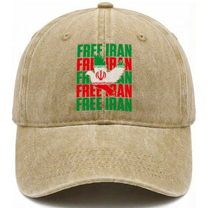 Freedom Dove Flag Washed Cotton Baseball Cap Peaceful Iran Support TS12 Print Your Wear
